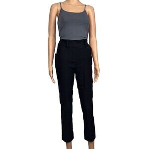 Hilary Radley Womens Size Small Black Mid Rise Tummy Control Pants Chino Slacks